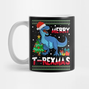 Merry T Rex-mas Funny Dinosaur Christmas Kids Boys Men Mug